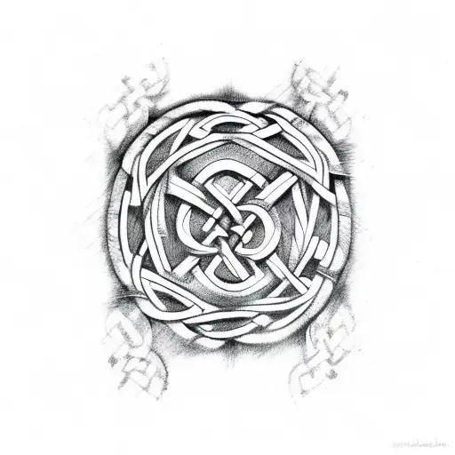 stoned viking knotwork tattoo design idea