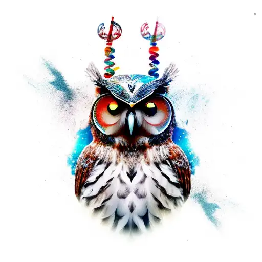 abstract owl viking tattoo design idea