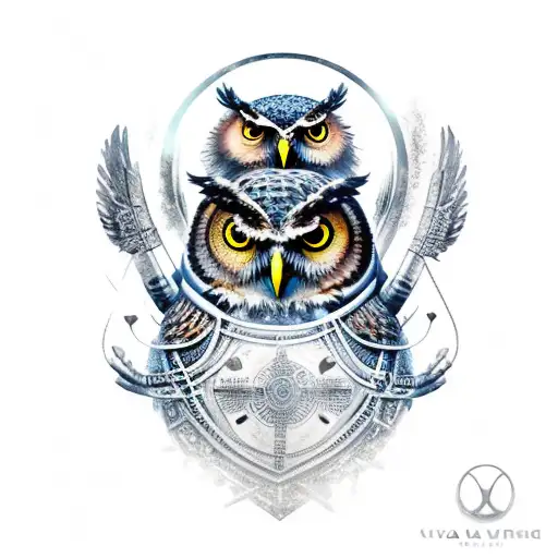 owl viking tattoo design idea
