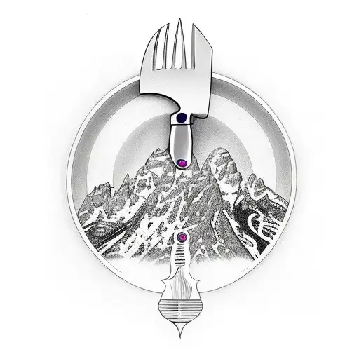 damscas chef knife of the grand tetons tattoo design idea