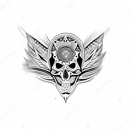 bird skulls tattoo design idea