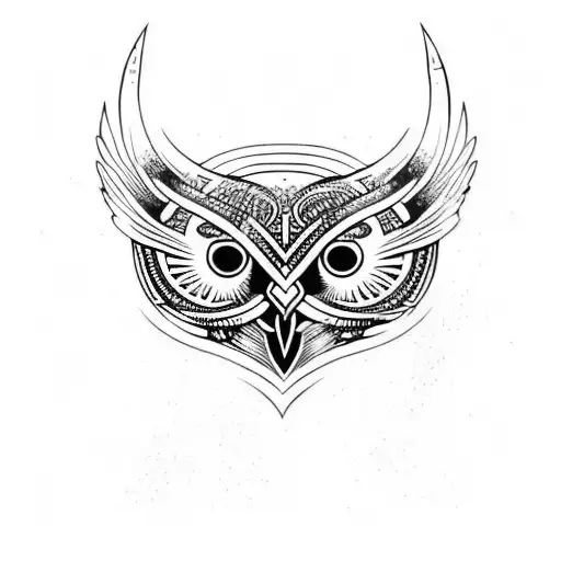 viking owl  tattoo design idea