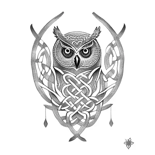 owl celtic knotwork  tattoo design idea