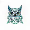 owl celtic knotwork  tattoo design idea