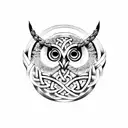 viking owl knotwork  tattoo design idea