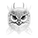 viking owl knotwork  tattoo design idea