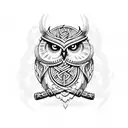 viking owl knotwork  tattoo design idea