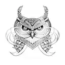 viking owl knotwork  tattoo design idea