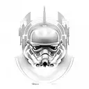 A StormTrooper helmet merged with the Eye of Sauron tattoo design idea