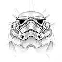 A StormTrooper helmet merged with the Eye of Sauron tattoo design idea