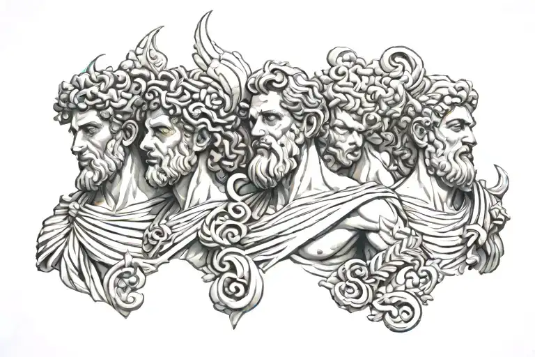 greek gods tattoo design idea
