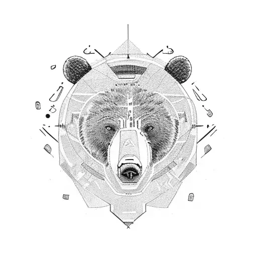 a bear with a big scar on eye tattoo design idea