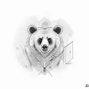 a bear with a big scarbon eye tattoo design idea