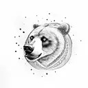 a bear with a big scarbon eye tattoo design idea