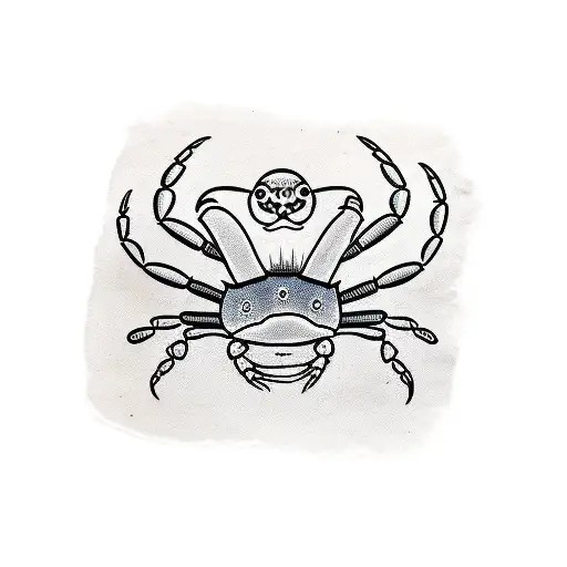 crab with ghost sheet costume  tattoo design idea
