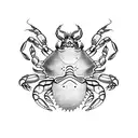 crab with ghost costume  tattoo design idea