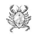 crab with ghost costume  tattoo design idea