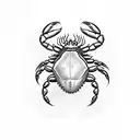 crab with ghost costume  tattoo design idea