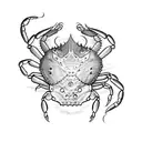 crab with ghost costume  tattoo design idea