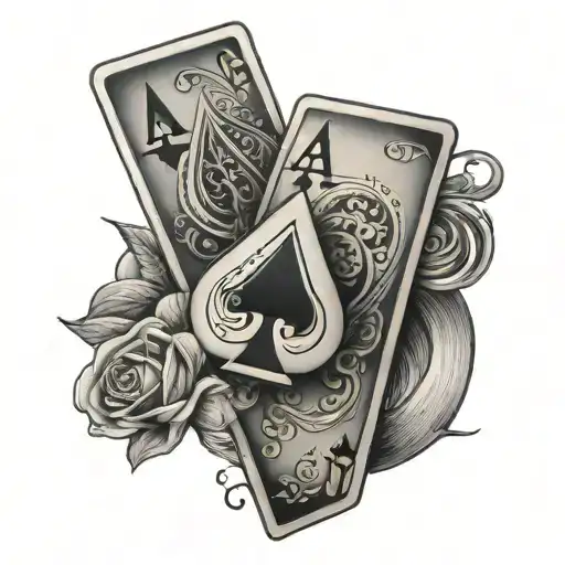 two aces tattoo design idea
