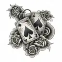 two aces tattoo design idea