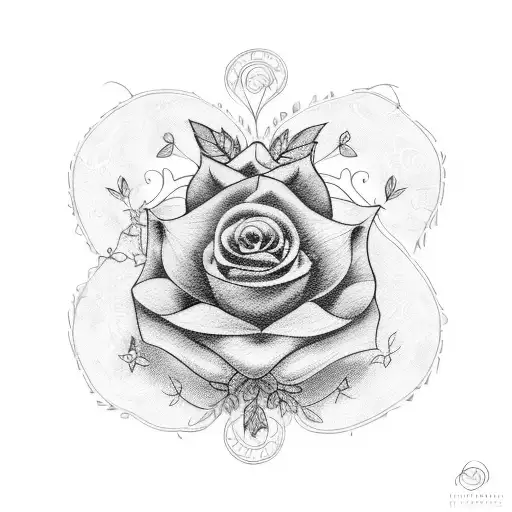 A tattoo design incorporating the French phrase 'Ma soeur' in a stylish font, surrounded by delicate floral elements tattoo design idea