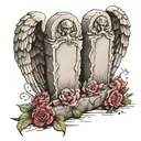 tombstones, angels   tattoo design idea