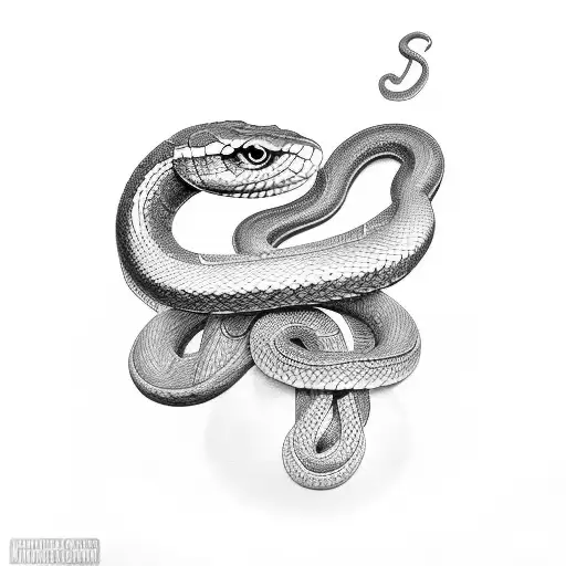 Dotwork Snake Gucci Tattoo Idea - BlackInk AI