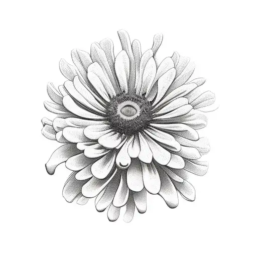 black and white bouquet honey suckle, Chrysanthemum, poppy tattoo design idea