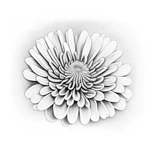 black and white Chrysanthemum tattoo design idea