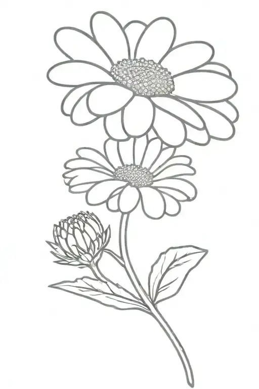 gerber daisy tattoo design idea