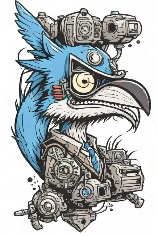 regular show mordecai  tattoo design idea