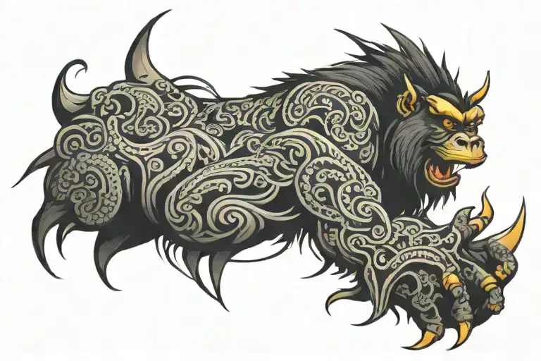 Create a tattoo for a back of the hand which will have my personality showing I am like a prideful animal gorilla  tattoo design idea