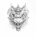 Dragon and tiger fighting tattoo design idea