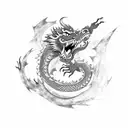Dragon and tiger fighting tattoo design idea