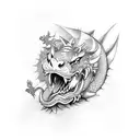 Dragon and tiger fighting tattoo design idea