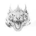Dragon and tiger fighting tattoo design idea