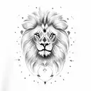 Clock with lion tattoo design idea