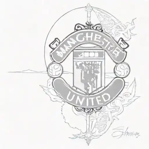 The Manchester United logo incorporated into the Camino de Santiago trail tattoo design idea