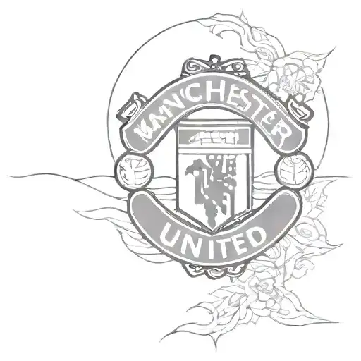 The Manchester United logo incorporated into the Camino de Santiago trail tattoo design idea