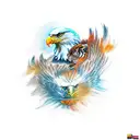 Eagle and Tiger tattoo design idea