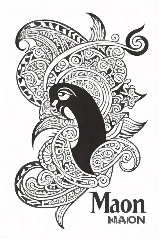 polynesian style tattoo Manon name tattoo design idea