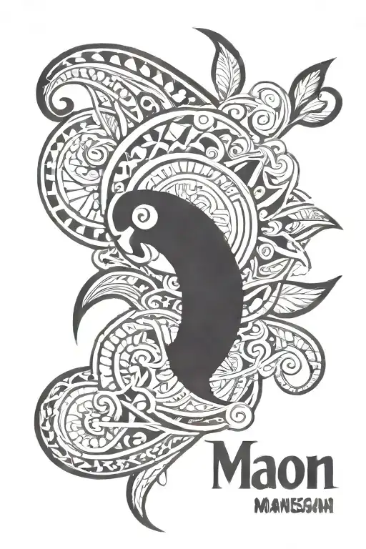 polynesian style tattoo Manon name tattoo design idea