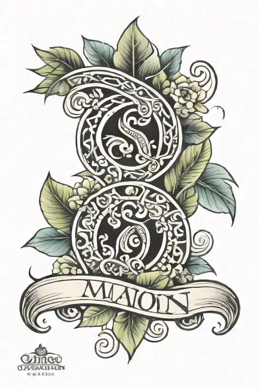 polynesian style tattoo Manon name tattoo design idea
