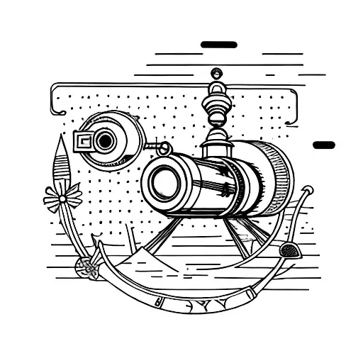 a vintage telescope tattoo design idea