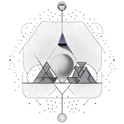 "A Minimalist Telescope With Dot Work And Geometric Aspects tattoo design idea
