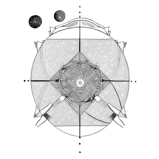 a vintage telescope tattoo design idea