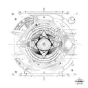 a fine line abstract telescope tattoo design idea