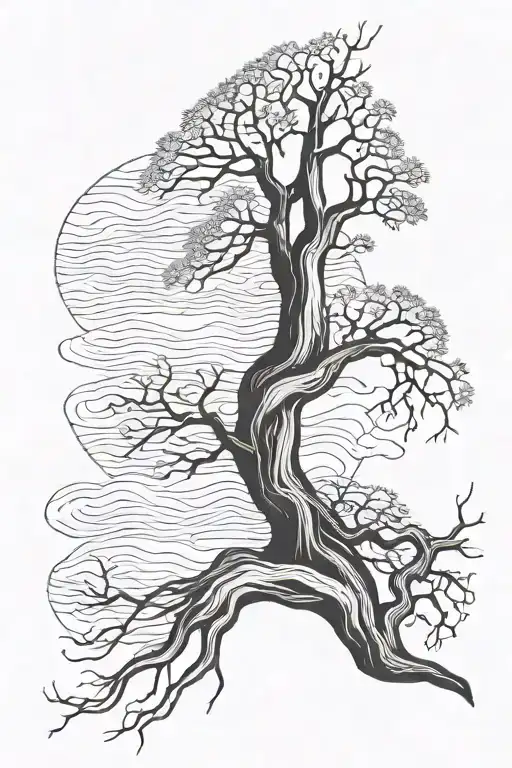 driftwood slender tapering in size tattoo design idea