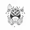 A creative design combining the number 0530 and a domino tattoo design idea